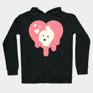 Dog melting heart Hoodie